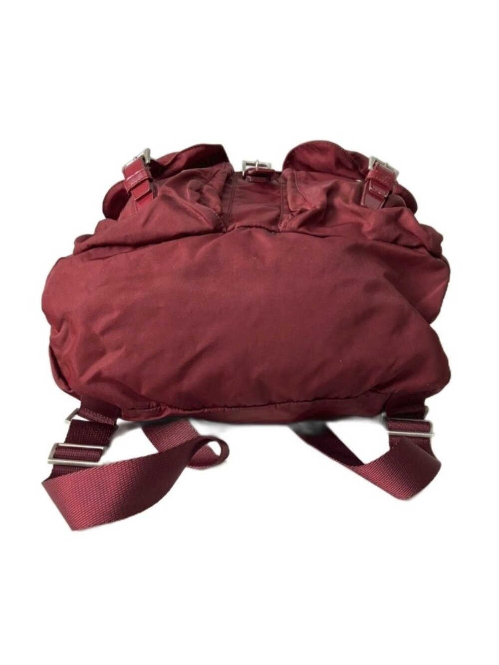 Prada Backpack Sac Nylon Triangle Plate Red - Picture 4 of 9